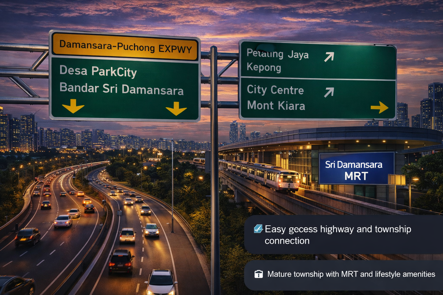 Easy access highway and township connection