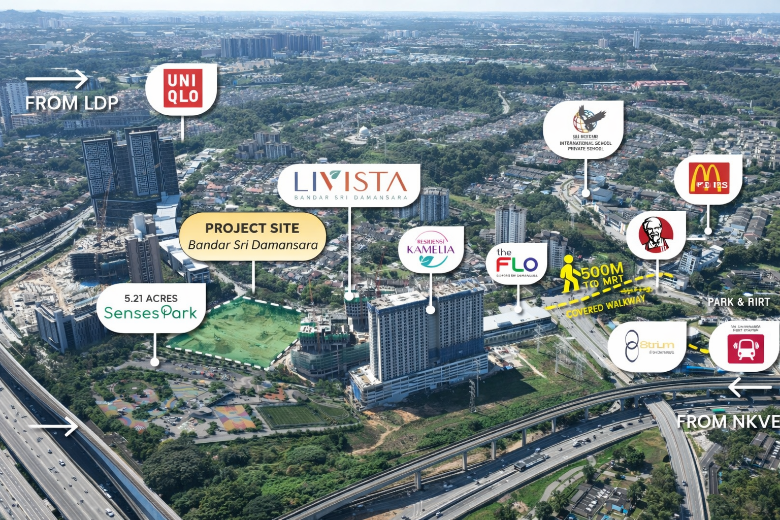 Location map of Leverra in Sri Damansara